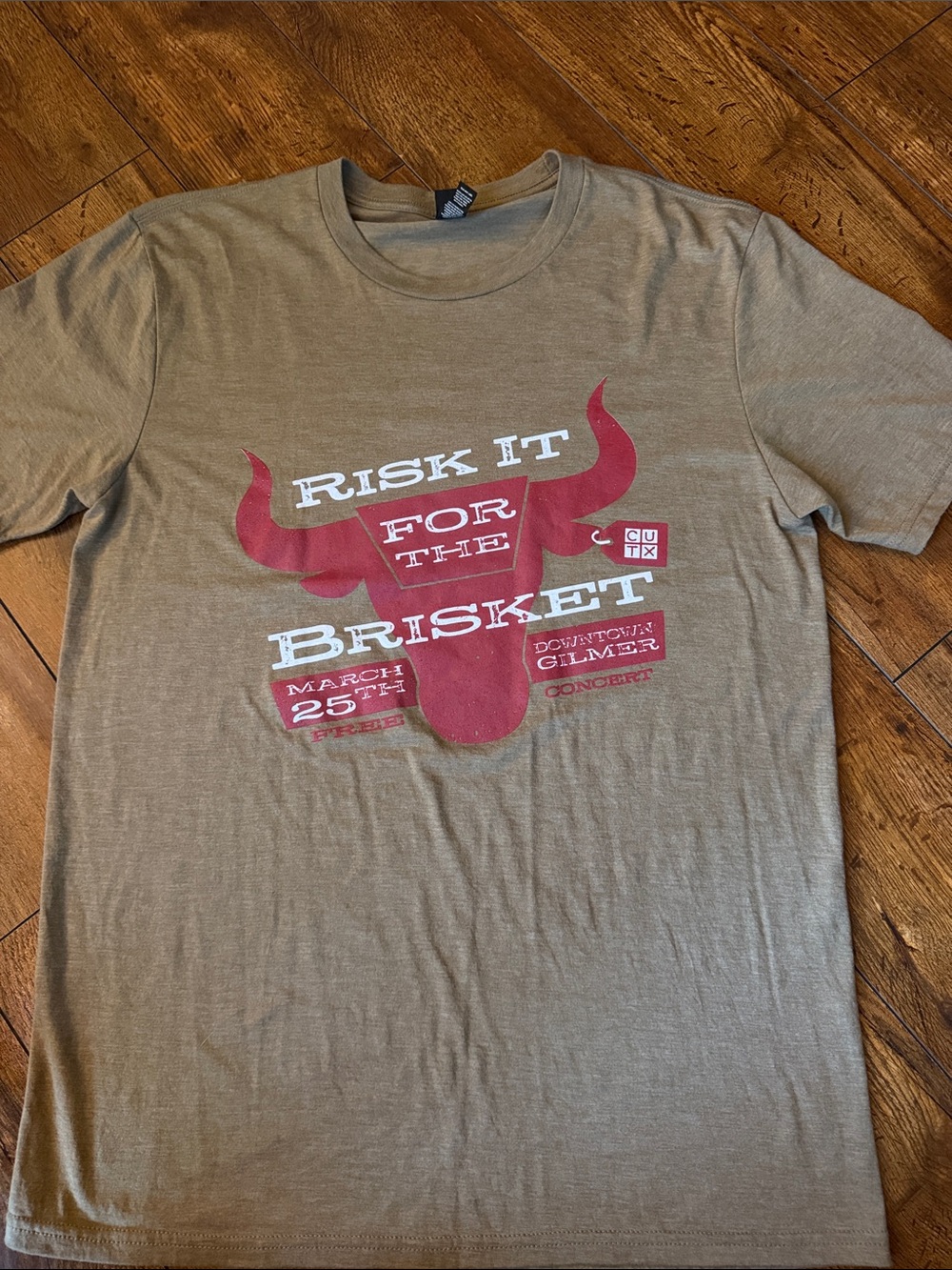 District Olive Short Sleeve Tee with Red Brisket Graphic